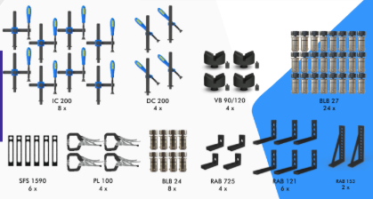 Clamping Set B - 70 Nos (IC & DC with SS Base connector )